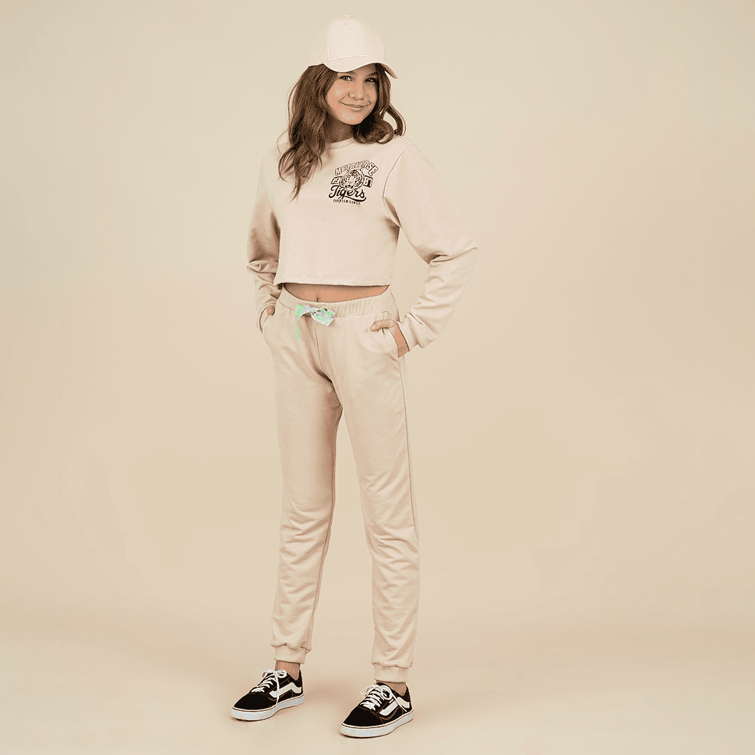 Conjunto moletinho blusa oversized +calça jogger com galão exclusivo tam 20 414302
